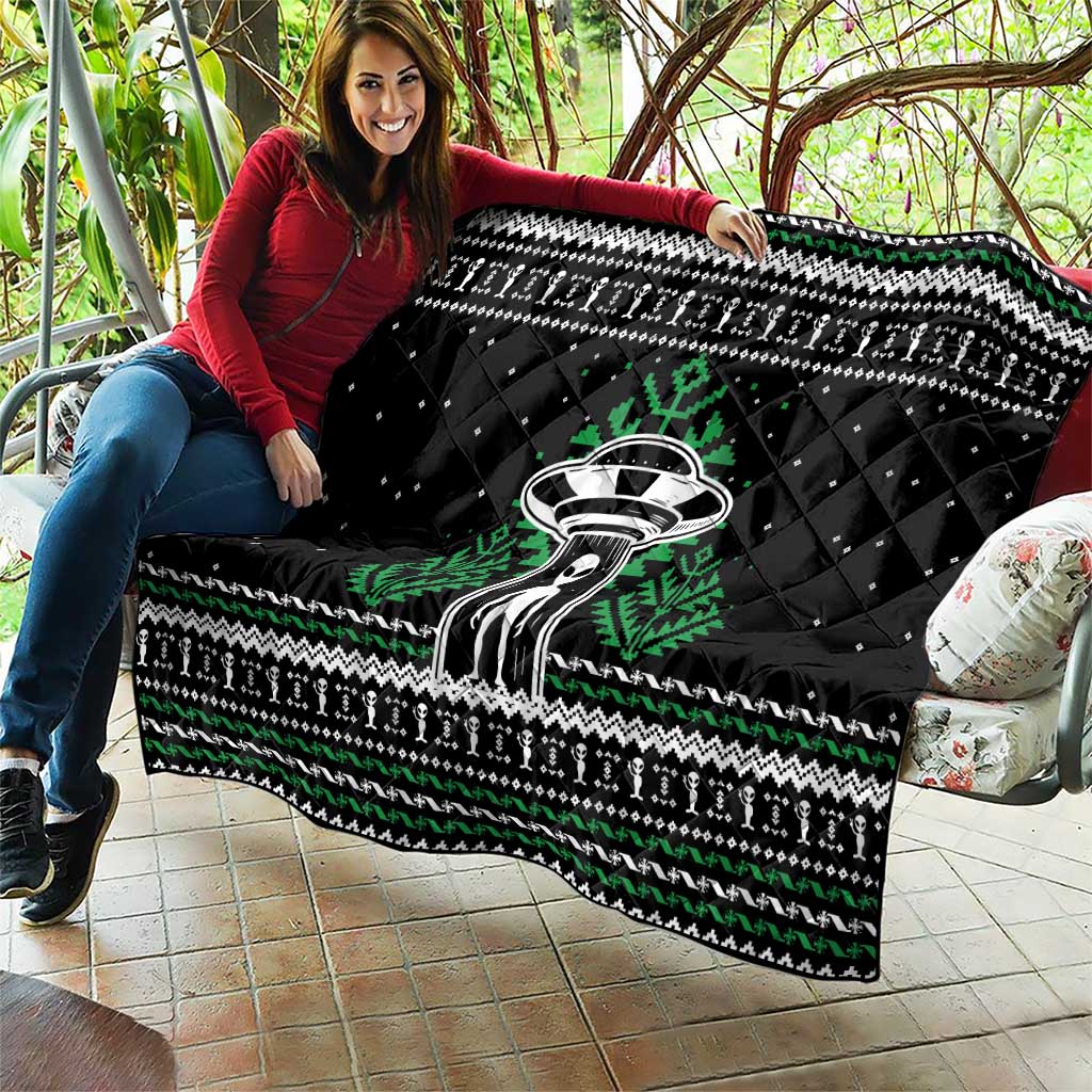 Alien Christmas Quilt Xmas Holiday Patterns - Wonder Print Shop