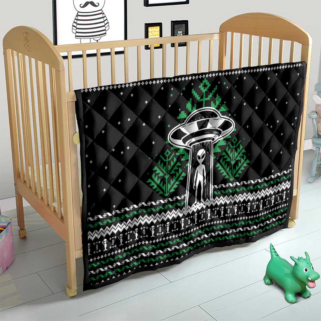 Alien Christmas Quilt Xmas Holiday Patterns - Wonder Print Shop
