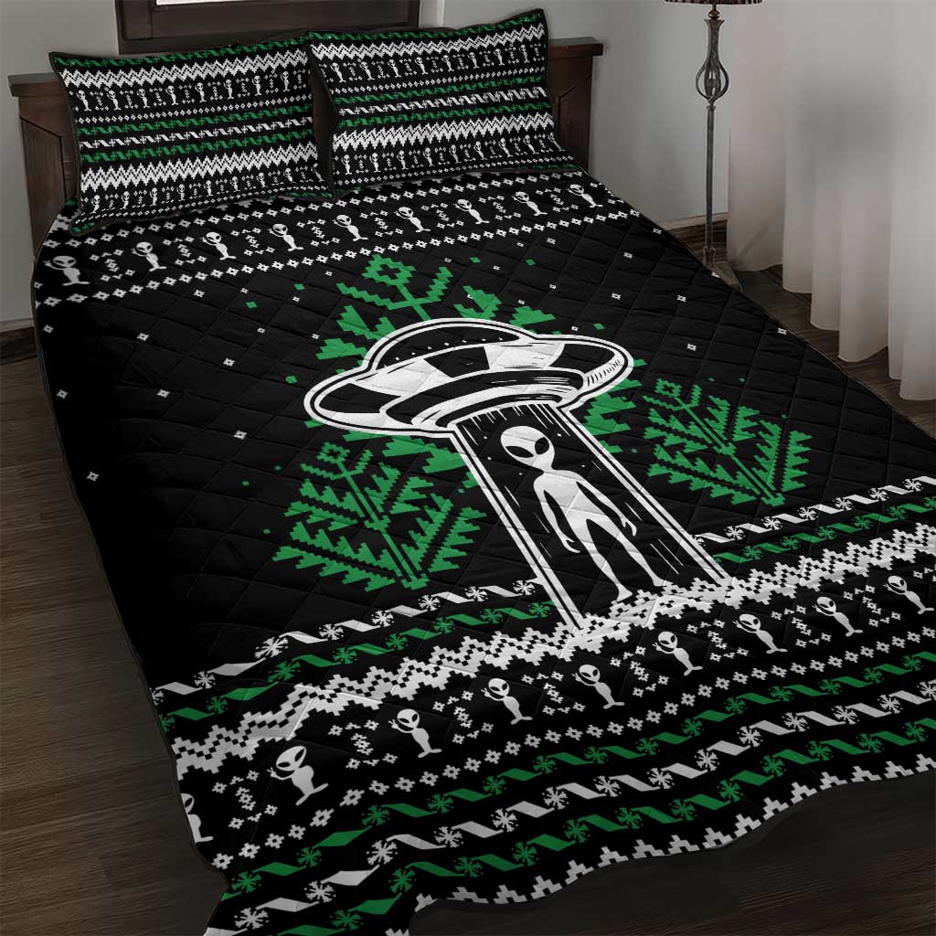 Alien Christmas Quilt Bed Set Xmas Holiday Patterns - Wonder Print Shop