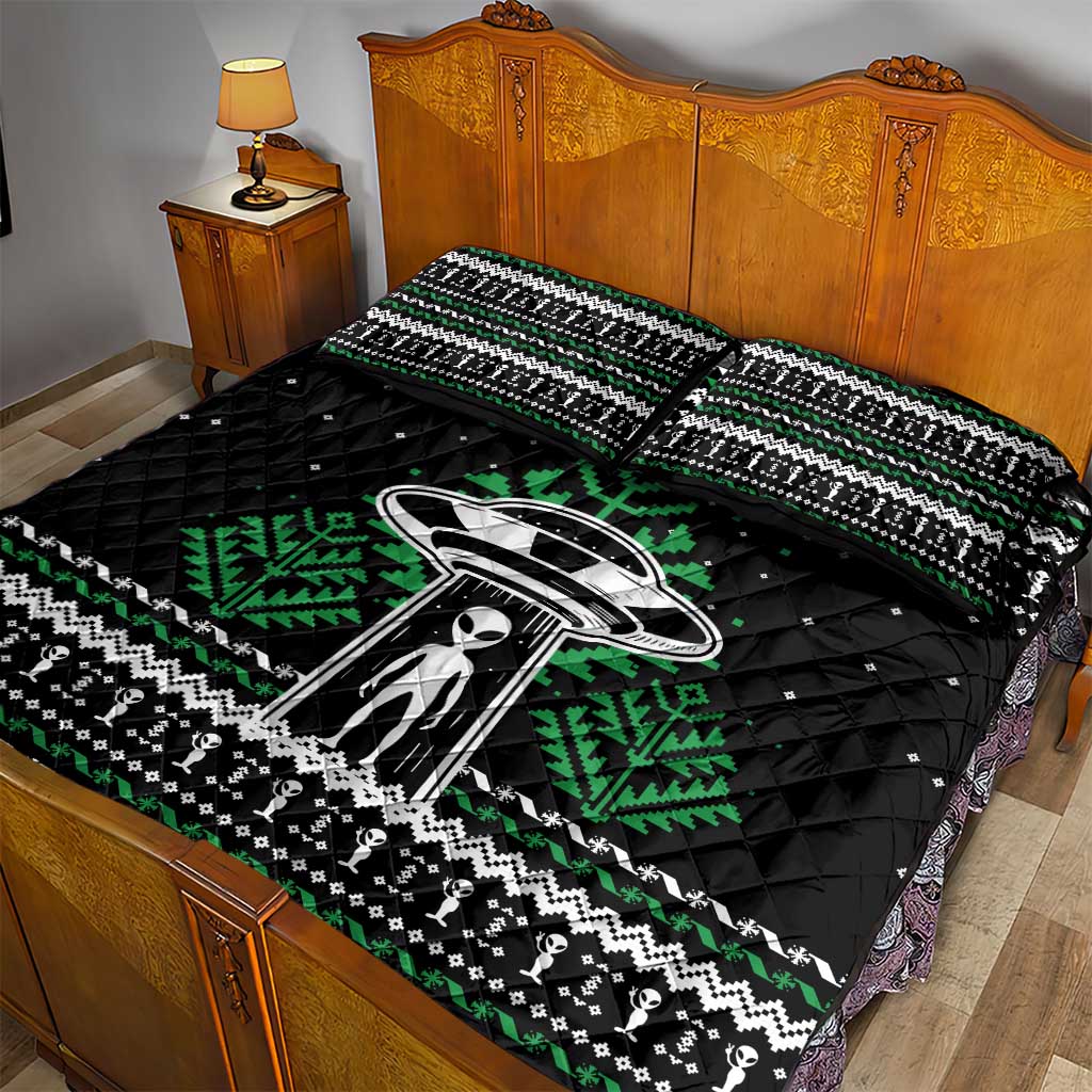 Alien Christmas Quilt Bed Set Xmas Holiday Patterns - Wonder Print Shop