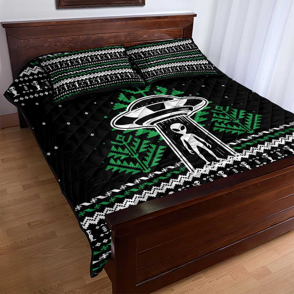 Alien Christmas Quilt Bed Set Xmas Holiday Patterns - Wonder Print Shop