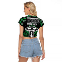 Alien Christmas Raglan Cropped T Shirt Xmas Holiday Patterns - Wonder Print Shop