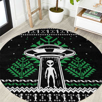 Alien Christmas Round Carpet Xmas Holiday Patterns - Wonder Print Shop