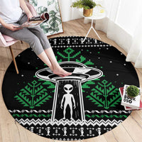 Alien Christmas Round Carpet Xmas Holiday Patterns - Wonder Print Shop