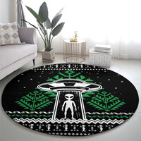 Alien Christmas Round Carpet Xmas Holiday Patterns - Wonder Print Shop