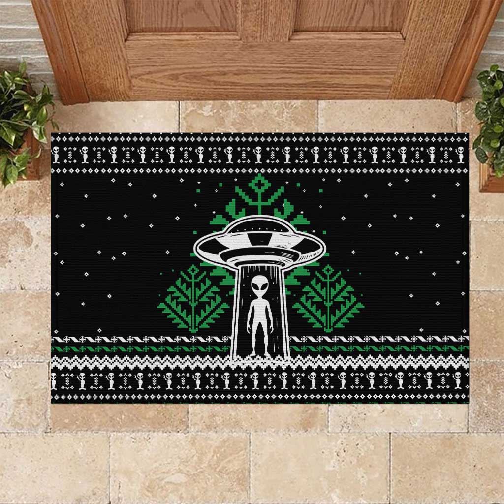 Alien Christmas Rubber Doormat Xmas Holiday Patterns - Wonder Print Shop