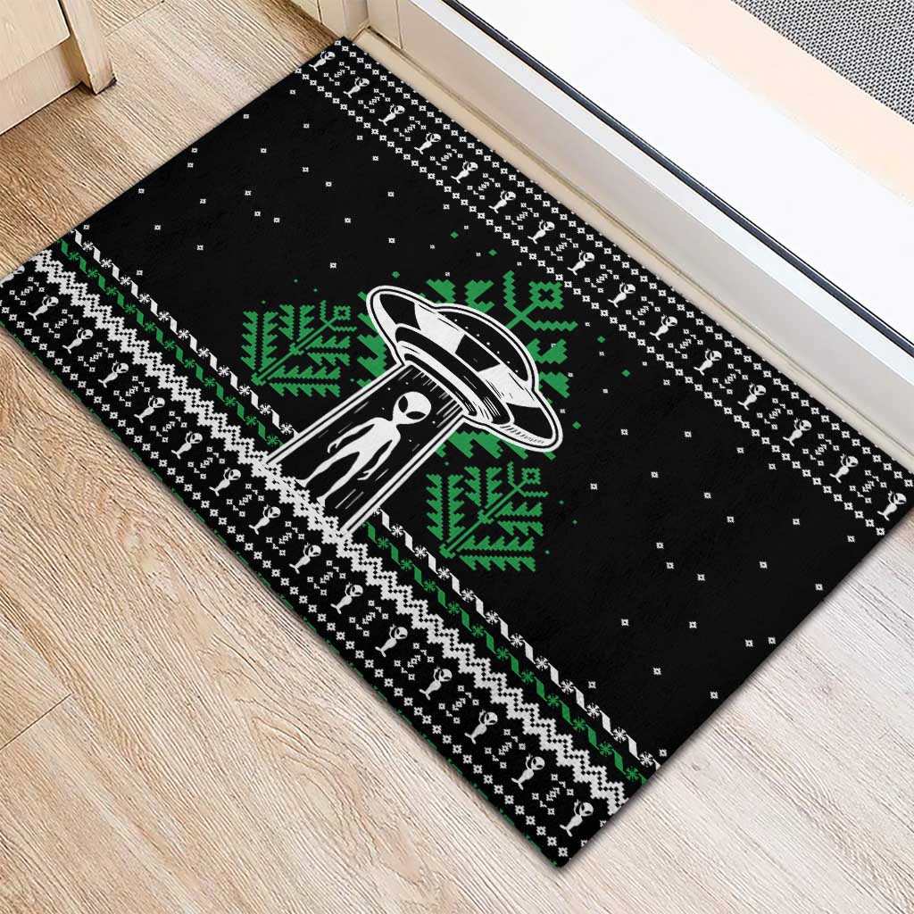 Alien Christmas Rubber Doormat Xmas Holiday Patterns - Wonder Print Shop