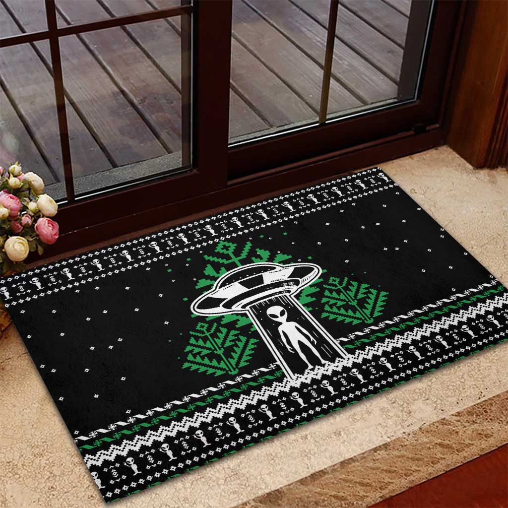 Alien Christmas Rubber Doormat Xmas Holiday Patterns - Wonder Print Shop