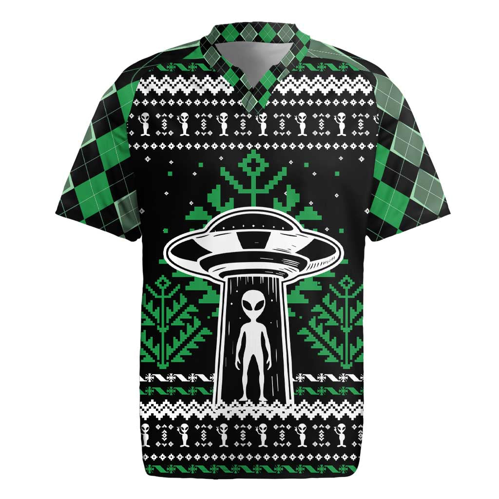 Alien Christmas Rugby Jersey Xmas Holiday Patterns - Wonder Print Shop