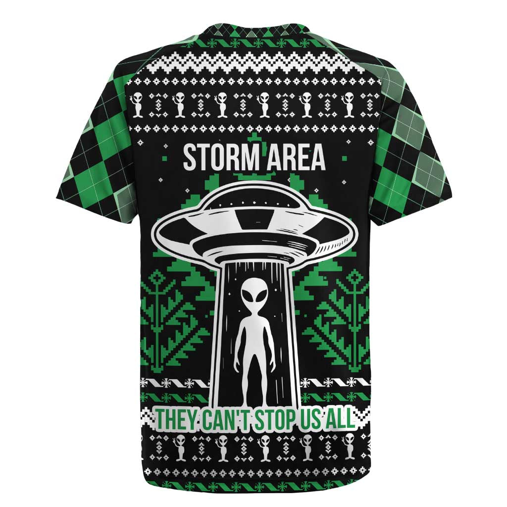 Alien Christmas Rugby Jersey Xmas Holiday Patterns - Wonder Print Shop