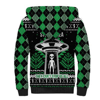 Alien Christmas Sherpa Hoodie Xmas Holiday Patterns - Wonder Print Shop