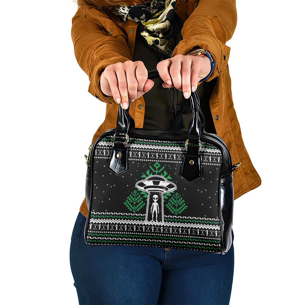 Alien Christmas Shoulder Handbag Xmas Holiday Patterns - Wonder Print Shop