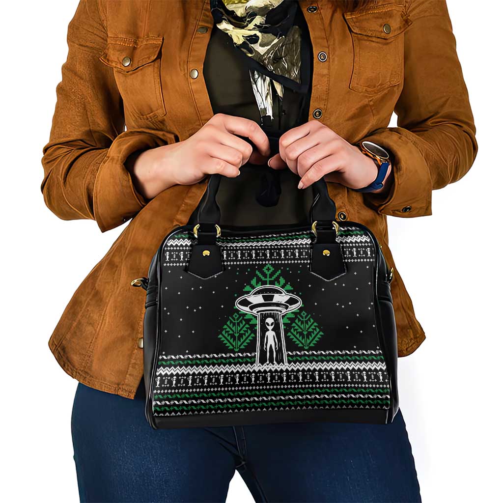 Alien Christmas Shoulder Handbag Xmas Holiday Patterns - Wonder Print Shop