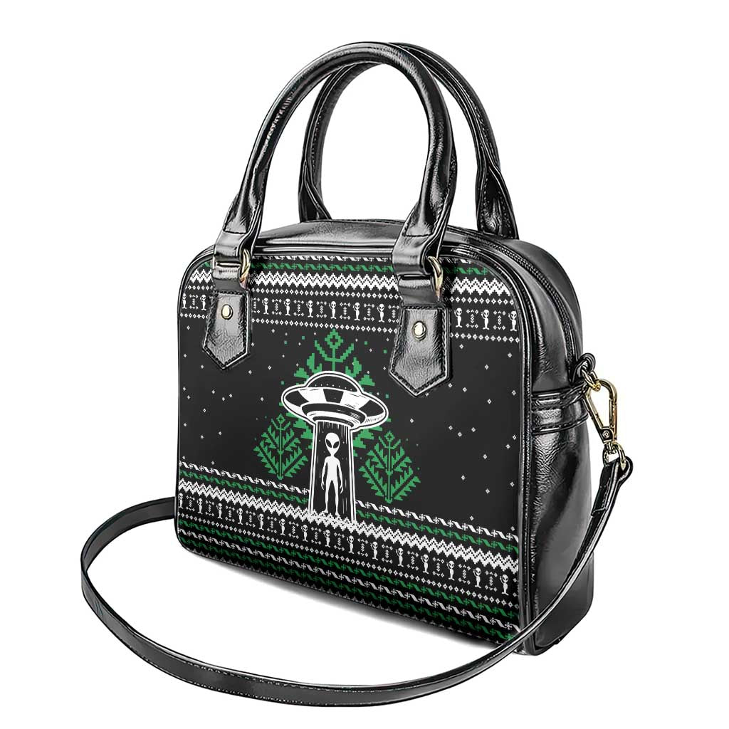 Alien Christmas Shoulder Handbag Xmas Holiday Patterns - Wonder Print Shop