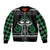 Alien Christmas Sleeve Zip Bomber Jacket Xmas Holiday Patterns - Wonder Print Shop