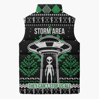 Alien Christmas Sleeveless Puffer Jacket Xmas Holiday Patterns - Wonder Print Shop