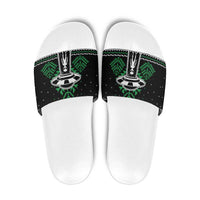 Alien Christmas Slide Sandals Xmas Holiday Patterns - Wonder Print Shop