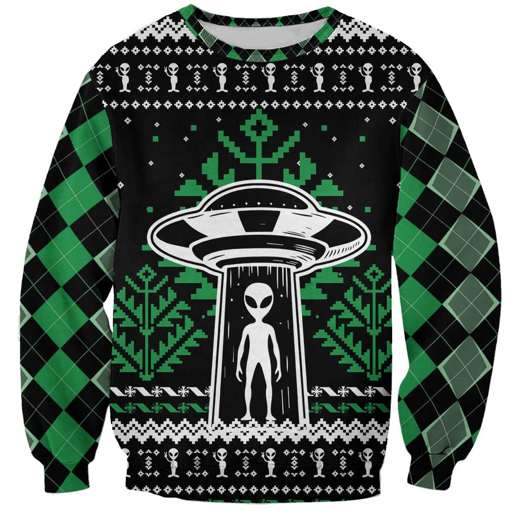 Alien Christmas Sweatshirt Xmas Holiday Patterns - Wonder Print Shop