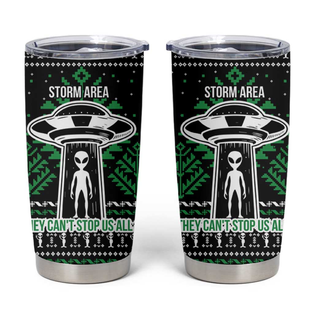 Alien Christmas Tumbler Cup Xmas Holiday Patterns - Wonder Print Shop