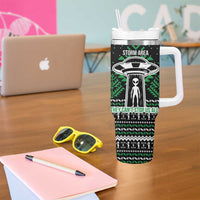 Alien Christmas Tumbler With Handle Xmas Holiday Patterns - Wonder Print Shop