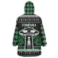 Alien Christmas Wearable Blanket Hoodie Xmas Holiday Patterns - Wonder Print Shop