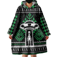 Alien Christmas Wearable Blanket Hoodie Xmas Holiday Patterns - Wonder Print Shop