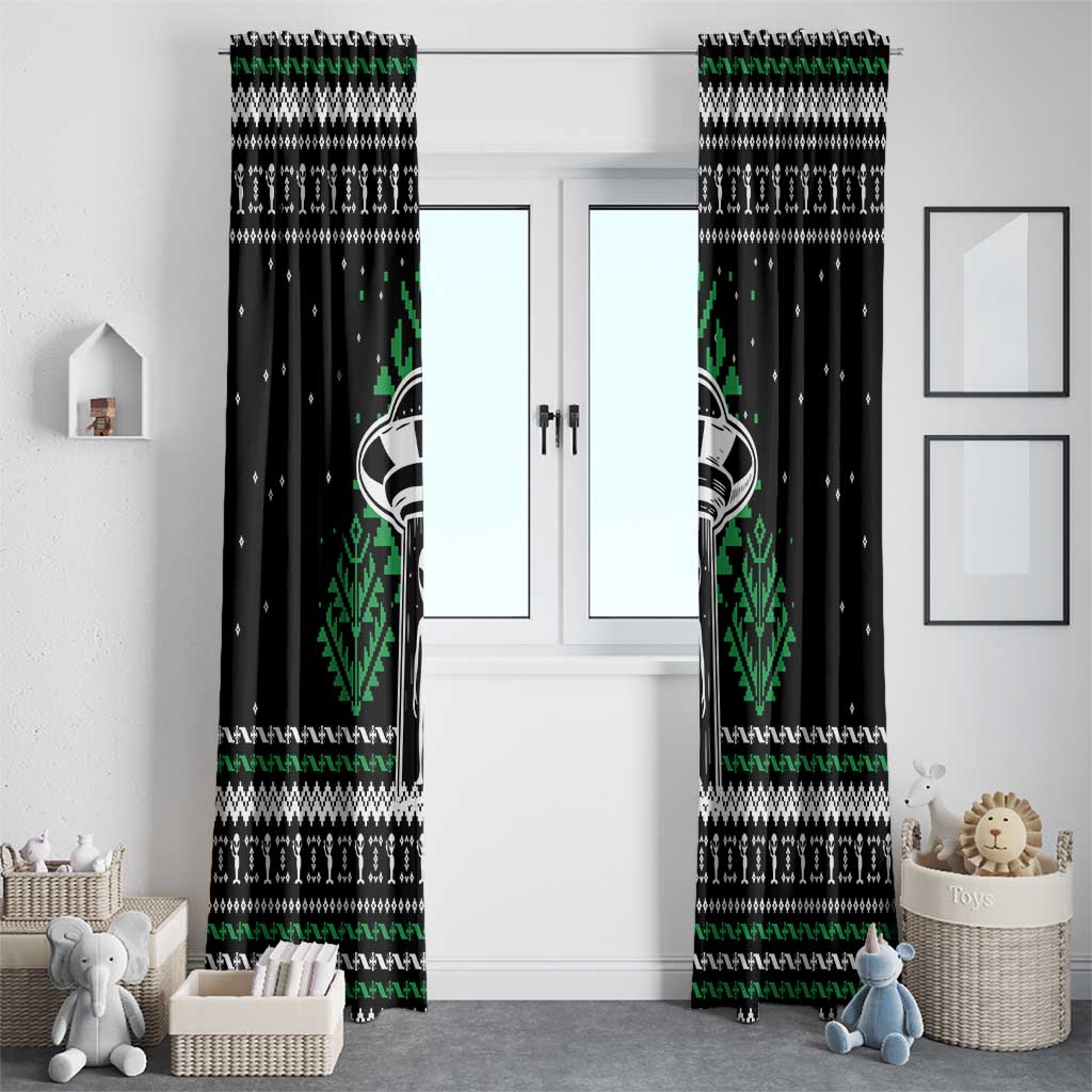 Alien Christmas Window Curtain Xmas Holiday Patterns - Wonder Print Shop