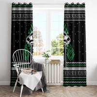 Alien Christmas Window Curtain Xmas Holiday Patterns - Wonder Print Shop