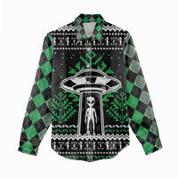 Alien Christmas Women Casual Shirt Xmas Holiday Patterns - Wonder Print Shop