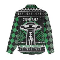 Alien Christmas Women Casual Shirt Xmas Holiday Patterns - Wonder Print Shop