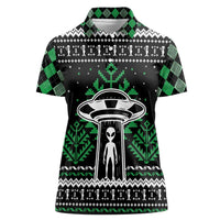 Alien Christmas Women Polo Shirt Xmas Holiday Patterns - Wonder Print Shop
