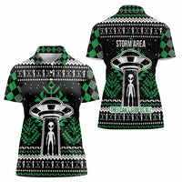 Alien Christmas Women Polo Shirt Xmas Holiday Patterns - Wonder Print Shop