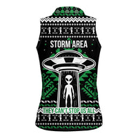 Alien Christmas Women Sleeveless Polo Shirt Xmas Holiday Patterns - Wonder Print Shop