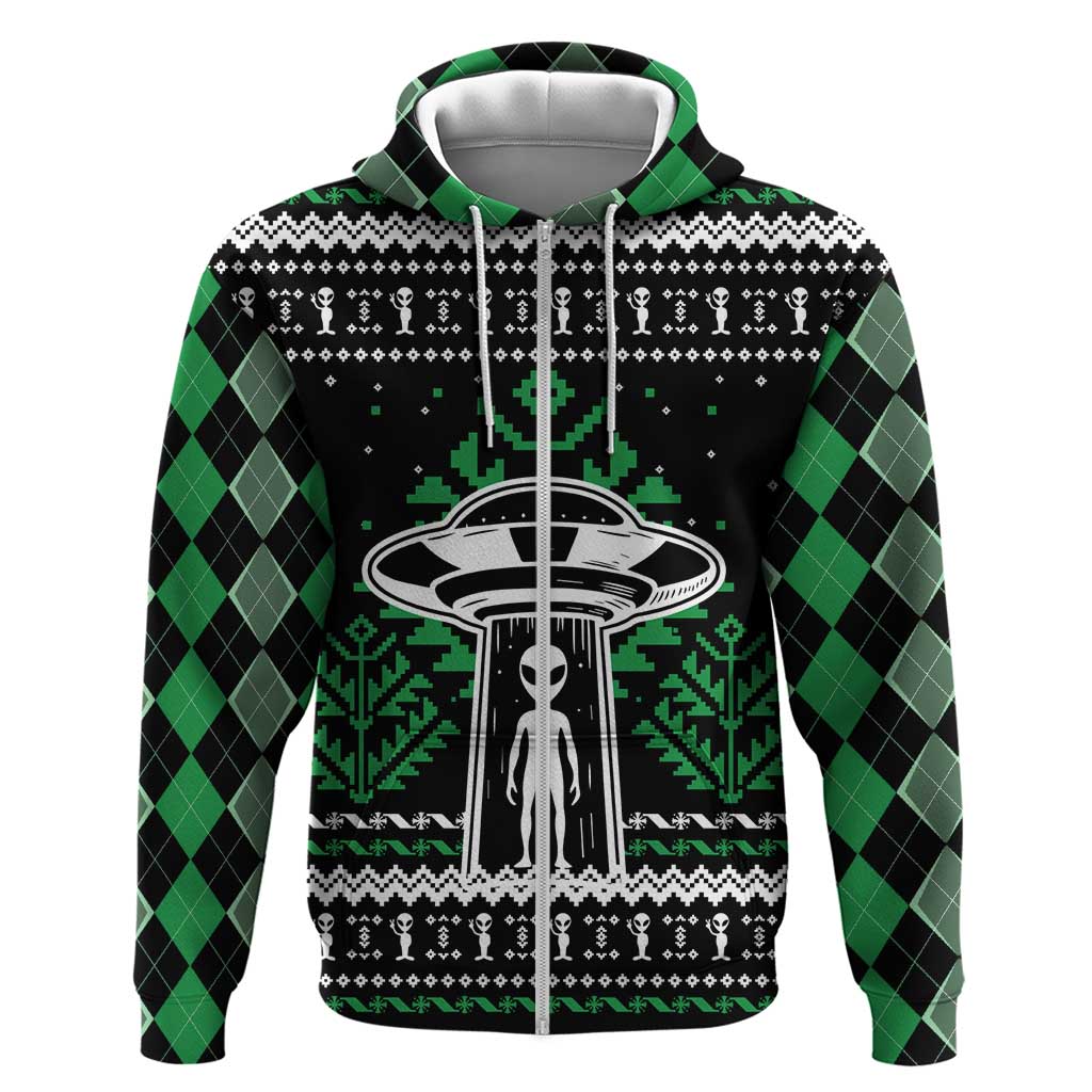 Alien Christmas Zip Hoodie Xmas Holiday Patterns - Wonder Print Shop