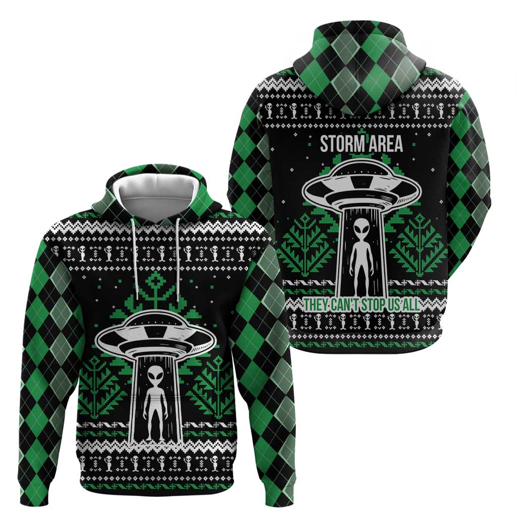 Alien Christmas Zip Hoodie Xmas Holiday Patterns - Wonder Print Shop