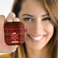 All I Want For Christmas Is Books Christmas AirPods Case Xmas Holiday Patterns - Wonder Print Shop