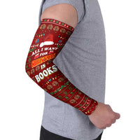 All I Want For Christmas Is Books Christmas Arm Sleeves Xmas Holiday Patterns - Wonder Print Shop