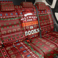 All I Want For Christmas Is Books Christmas Back Car Seat Cover Xmas Holiday Patterns - Wonder Print Shop
