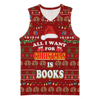 All I Want For Christmas Is Books Christmas Basketball Jersey Xmas Holiday Patterns - Wonder Print Shop