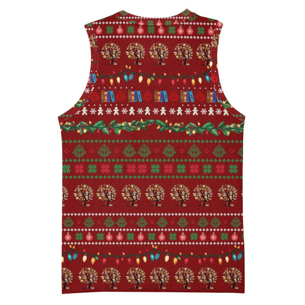 All I Want For Christmas Is Books Christmas Basketball Jersey Xmas Holiday Patterns - Wonder Print Shop