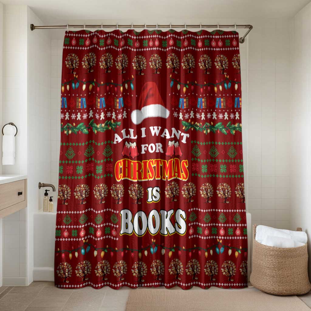 All I Want For Christmas Is Books Christmas Bathroom Set Xmas Holiday Patterns - Wonder Print Shop