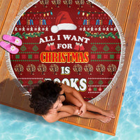 All I Want For Christmas Is Books Christmas Beach Blanket Xmas Holiday Patterns - Wonder Print Shop