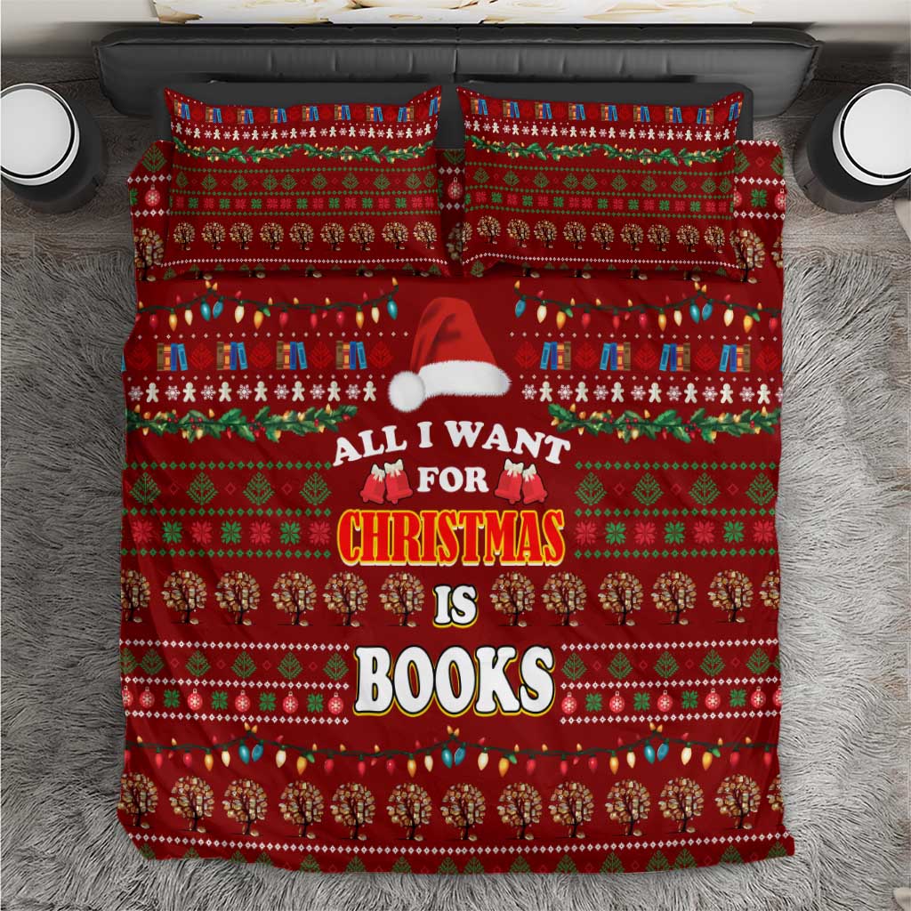 All I Want For Christmas Is Books Christmas Bedding Set Xmas Holiday Patterns - Wonder Print Shop