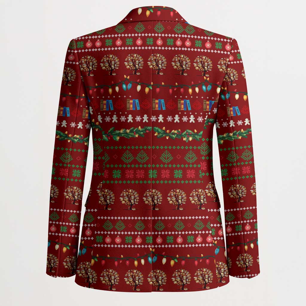 All I Want For Christmas Is Books Christmas Blazer Xmas Holiday Patterns - Wonder Print Shop