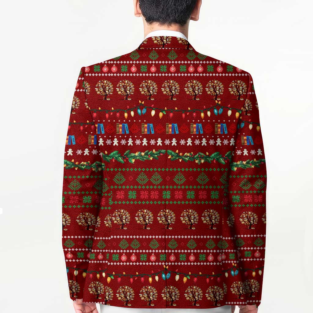 All I Want For Christmas Is Books Christmas Blazer Xmas Holiday Patterns - Wonder Print Shop