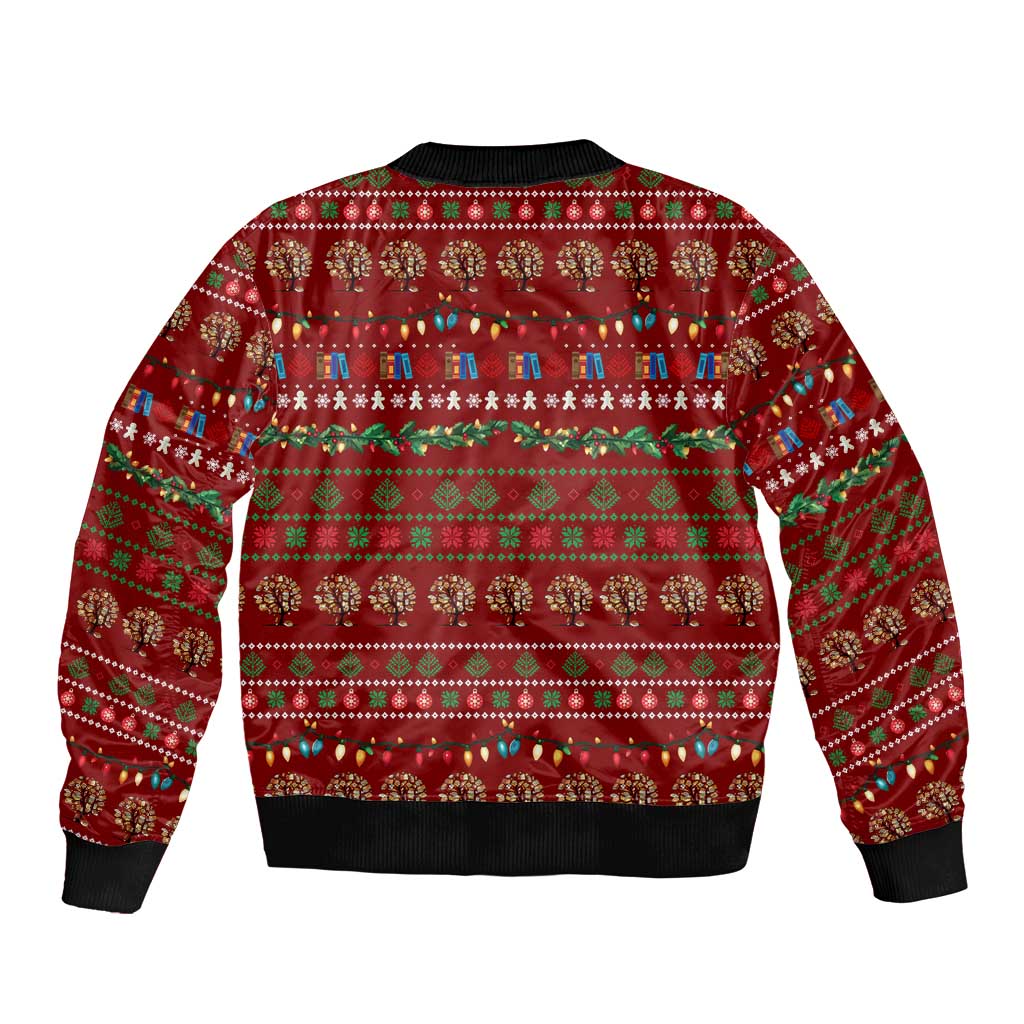 All I Want For Christmas Is Books Christmas Bomber Jacket Xmas Holiday Patterns - Wonder Print Shop