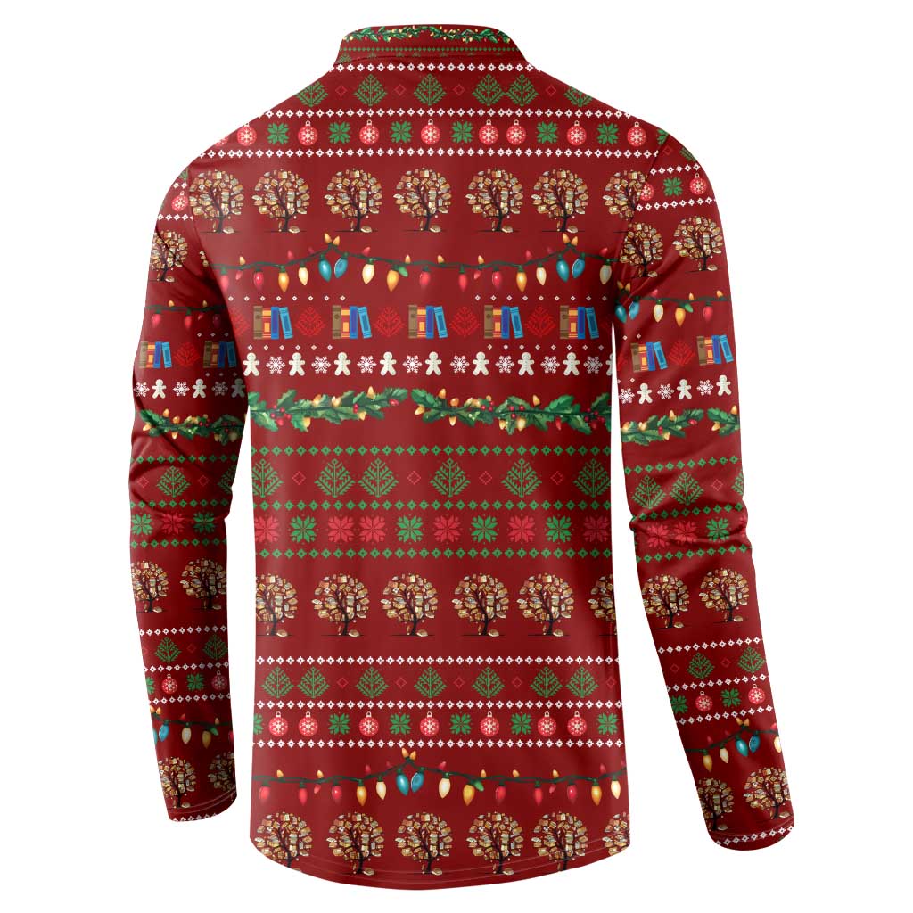 All I Want For Christmas Is Books Christmas Button Sweatshirt Xmas Holiday Patterns - Wonder Print Shop
