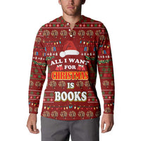 All I Want For Christmas Is Books Christmas Button Sweatshirt Xmas Holiday Patterns - Wonder Print Shop