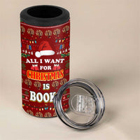 All I Want For Christmas Is Books Christmas 4 in 1 Can Cooler Tumbler Xmas Holiday Patterns - Wonder Print Shop