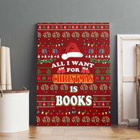 All I Want For Christmas Is Books Christmas Canvas Wall Art Xmas Holiday Patterns - Wonder Print Shop